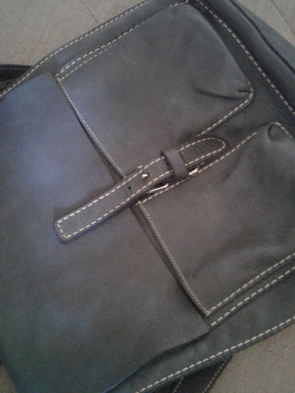 Roots Tribe Leather Raiders Backpack 3 Way Convertible Blue Grey - Picture 7 of 9